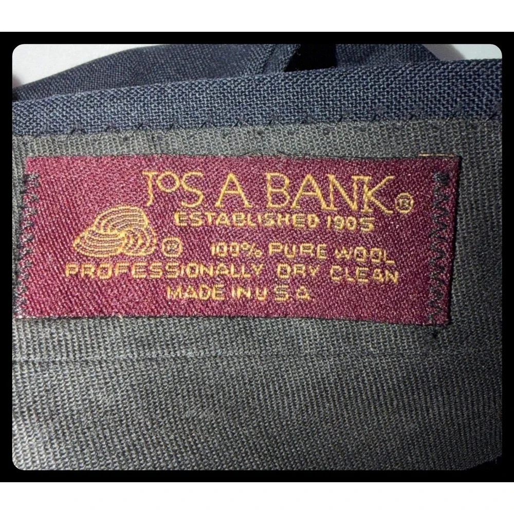 Jos A Bank Dress Pants Mens 34x30 Blue Pleated Wool Trousers Business Casual